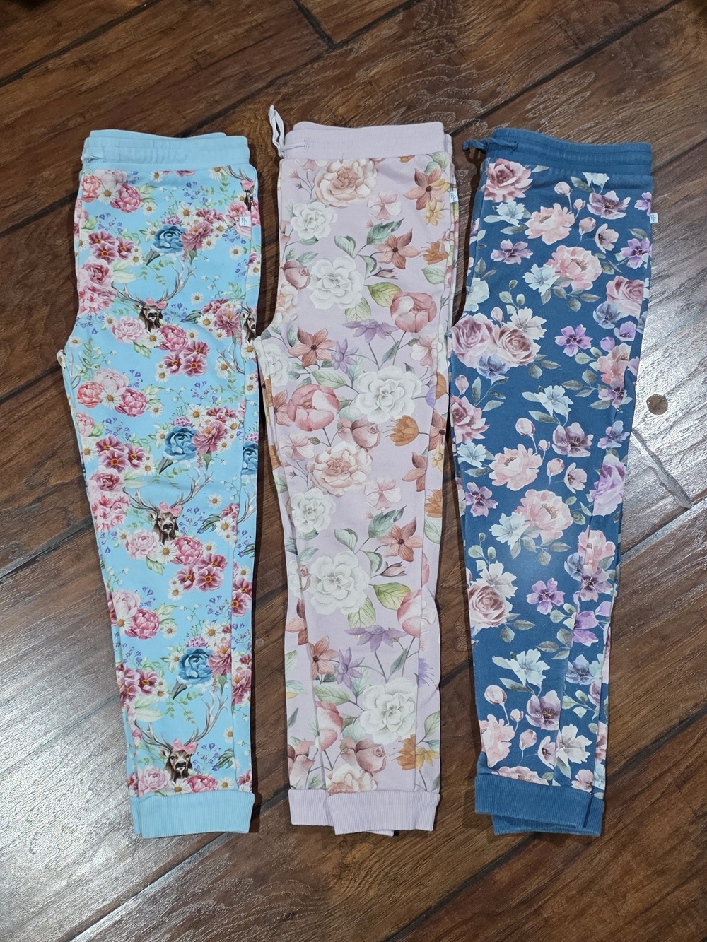 Posh Peanut Floral Joggers - Light Blue, Blush, Navy